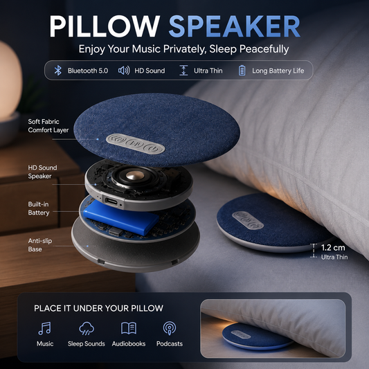 SleepSound™ Ultra-Thin Bluetooth Pillow Speaker