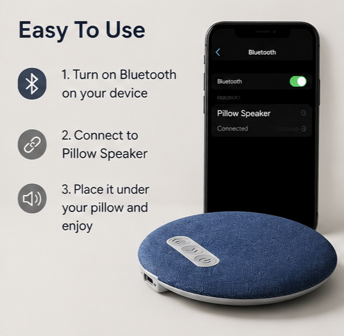 SleepSound™ Ultra-Thin Bluetooth Pillow Speaker